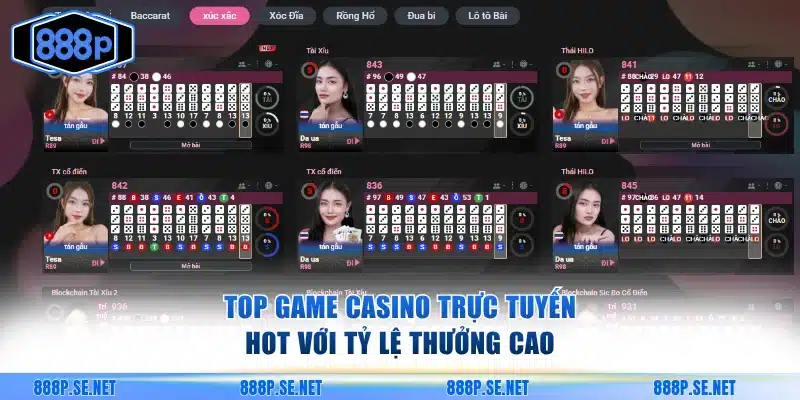 Top game casino trực tuyến hot với tỷ lệ thưởng cao